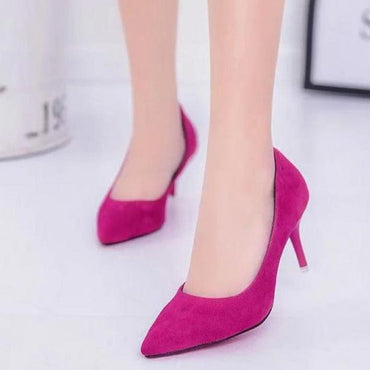 Office Lady Faux Suede High Heels