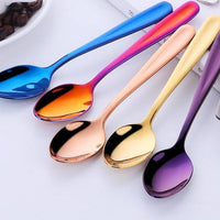 8Pcs Rainbow Stainless Steel Mini Spoons - east2cart.uk